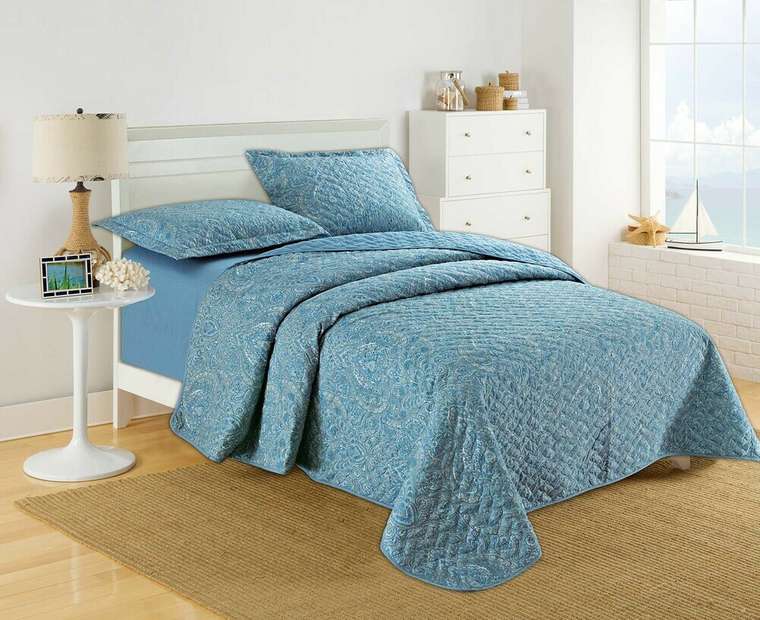 Комплект постельного белья Жорж 160х220 синего цвета