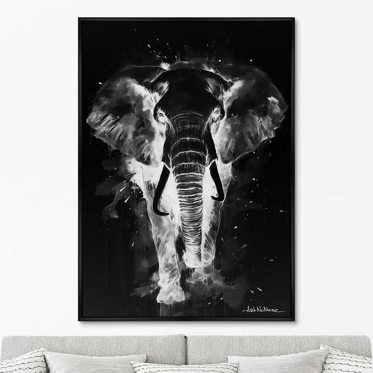Репродукция картины Walking elephants, in the dark, No 2, 2024г.