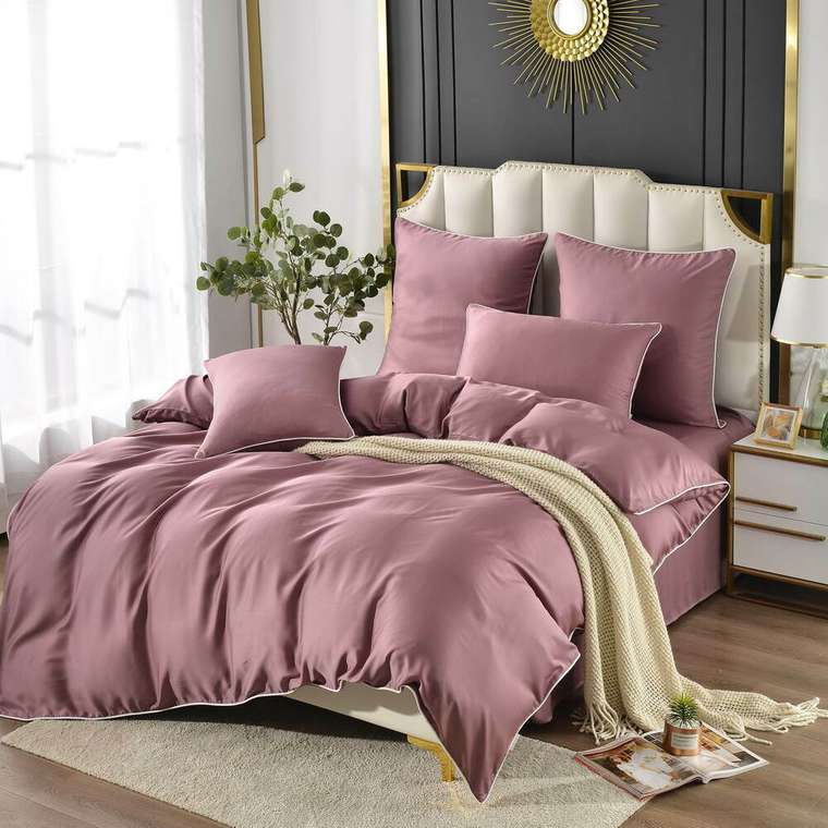 Комплект постельного белья Андре №02 160х220 темно-розового цвета
