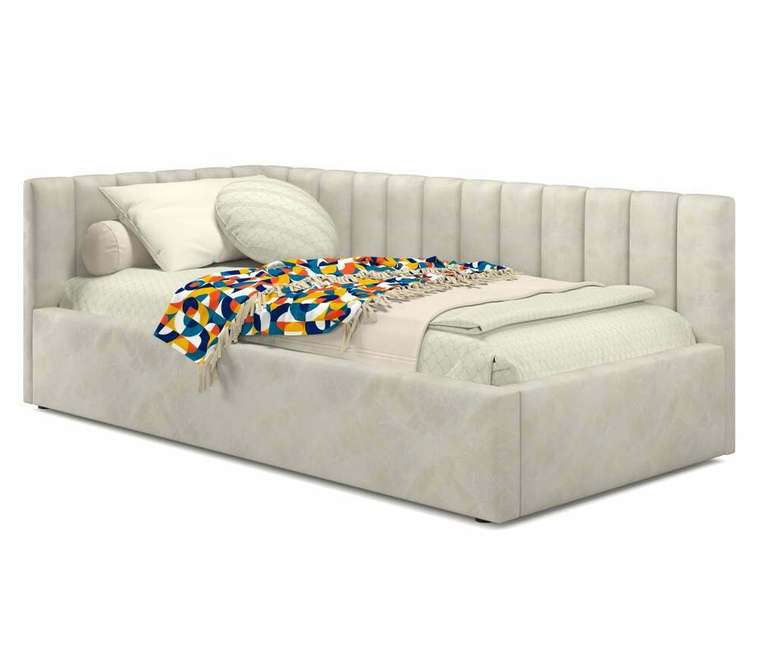 Кровать с подъемным механизмом Milena 90х200 кремового цвета