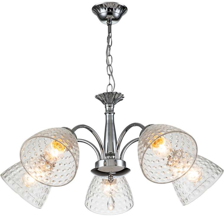 Подвесная люстра 658/5PL E27*40W Escada Freesia Chrome с подвесками