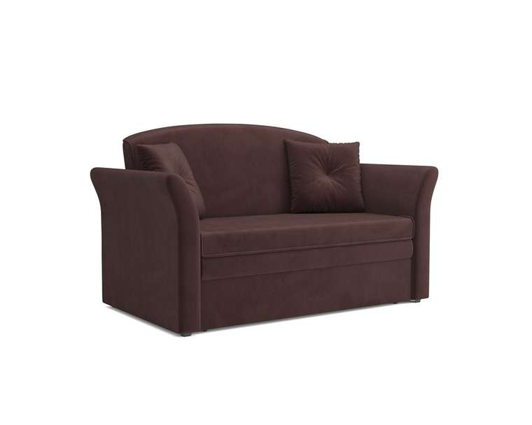 Прямой диван-кровать Малютка 2 коричневого цвета