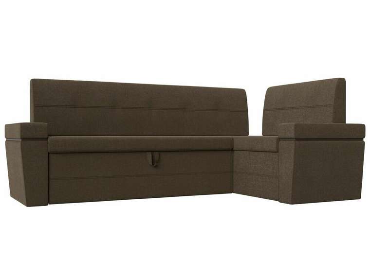 Угловой диван-кровать Деметра коричневого цвета правый угол