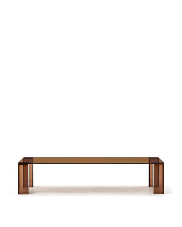 Журнальный столик Adularia 140 из закаленного стекла коричневого цвета