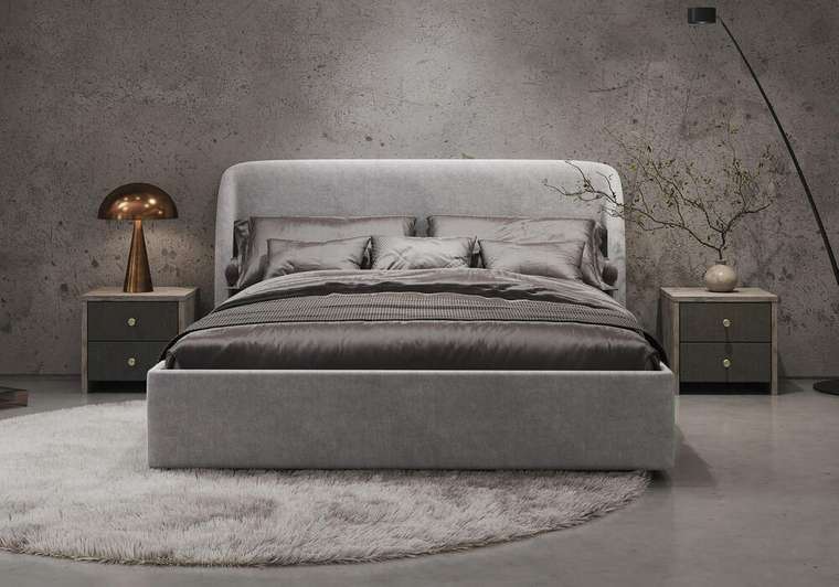 Кровать Nicole 160х200 светло-серого цвета