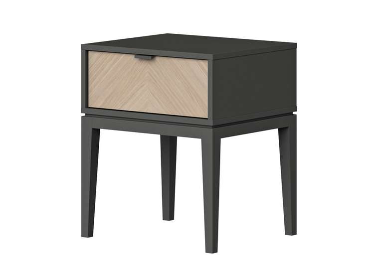 Прикроватная тумба Fjord серо-бежевого цвета с выдвижным ящиком