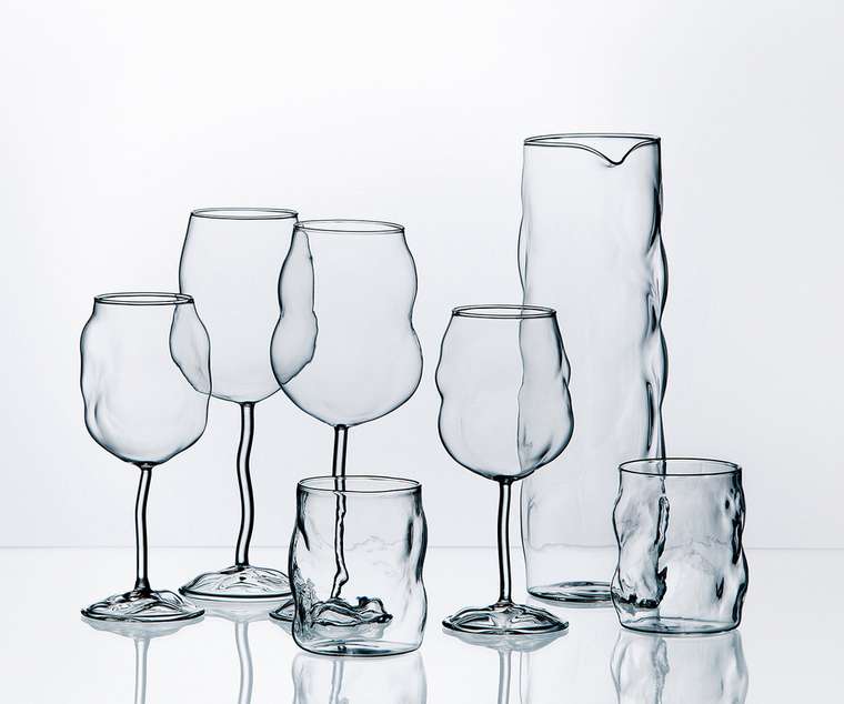 Графин SelettI Glass from Sonny Carafe из фактурного прозрачного стекла