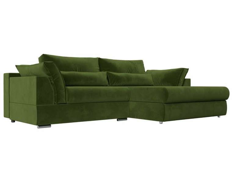 Угловой диван-кровать Пекин зеленого цвета угол правый