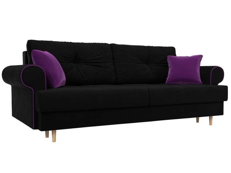 Прямой диван-кровать Сплин черного цвета
