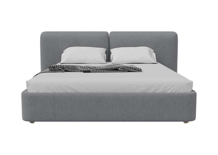 Кровать двуспальная Hub Soft 180х200 светло-серого цвета с подъемным механизмом