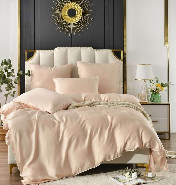 Комплект постельного белья Андре №5 200х220 розово-бежевого цвета
