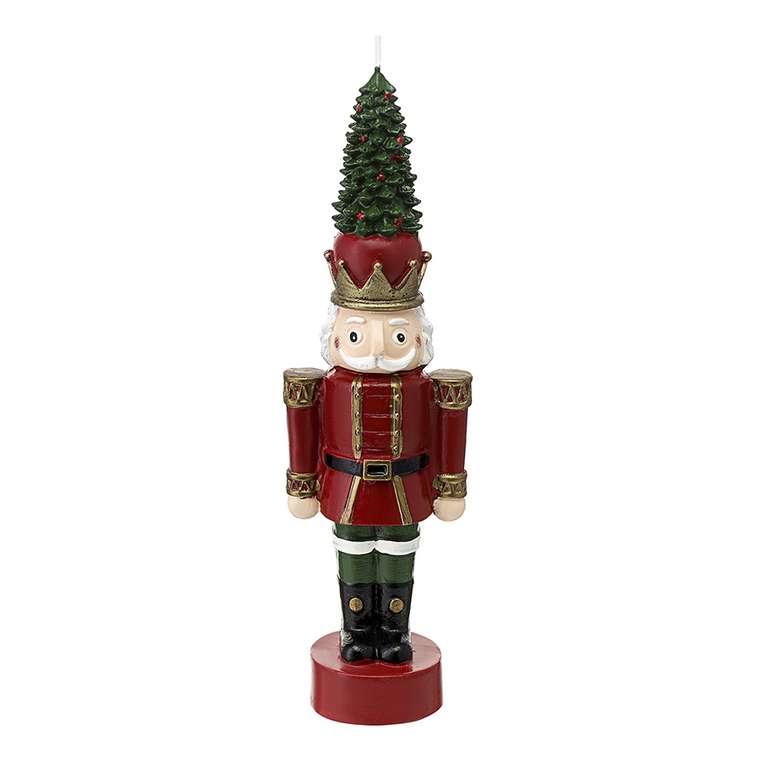 Свеча декоративная Nutcracker красно-зеленого цвета 25.5 см