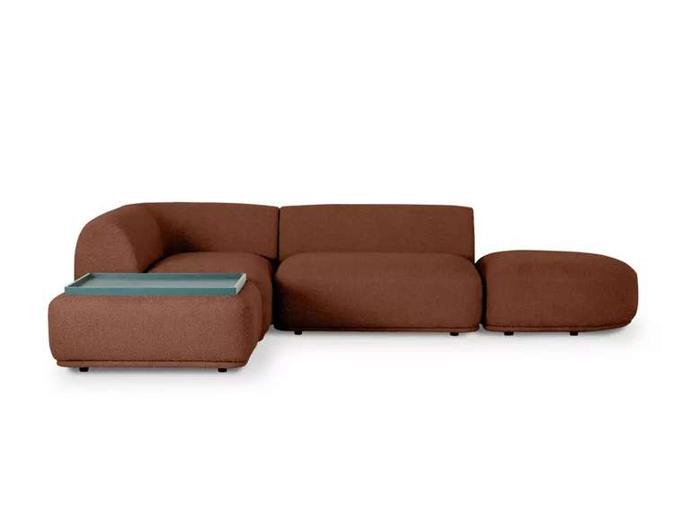 Угловой модульный диван Fabro М коричневого цвета