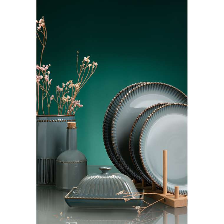 Набор из двух тарелок из коллекции Kitchen spirit темно-серого цвета 