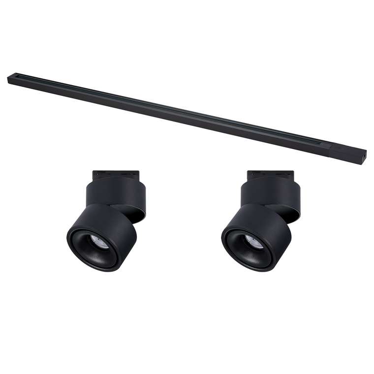 Комплект трековый однофазный, черный, 2 светильника, 1 шинопровод, ST652.436.12, ST001 BASE