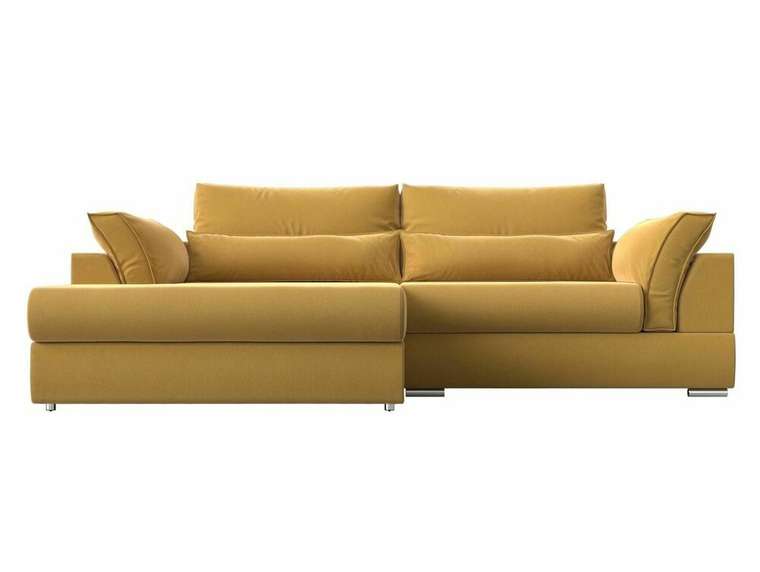 Угловой диван-кровать Пекин желтого цвета угол левый