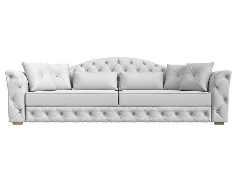 Прямой диван-кровать Артис белого цвета (экокожа)