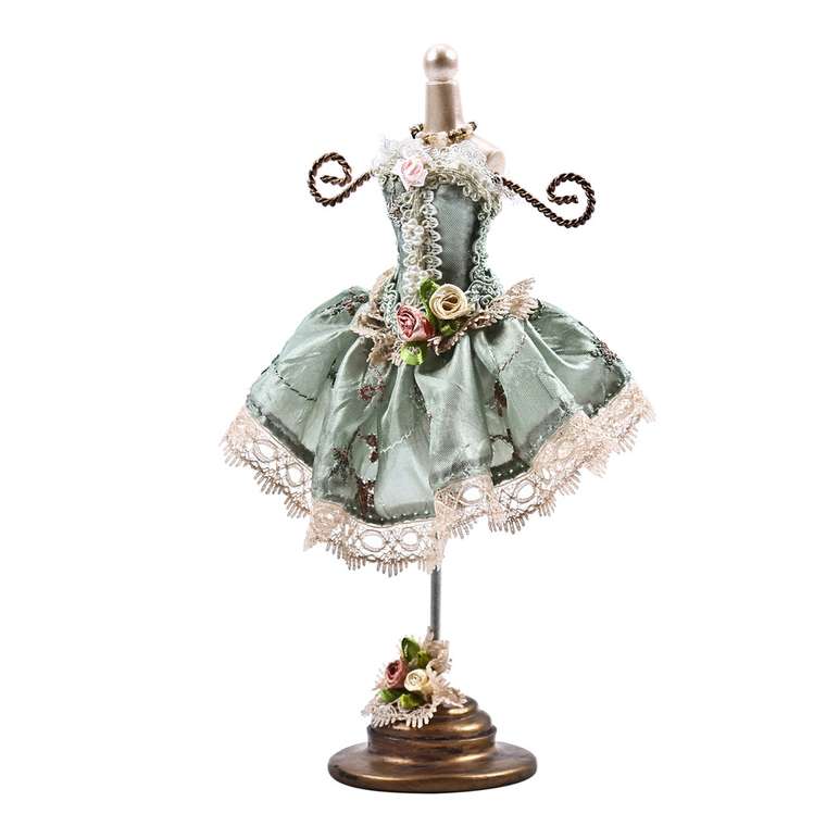 Подставка для украшений "Манекен в платье с цветами"