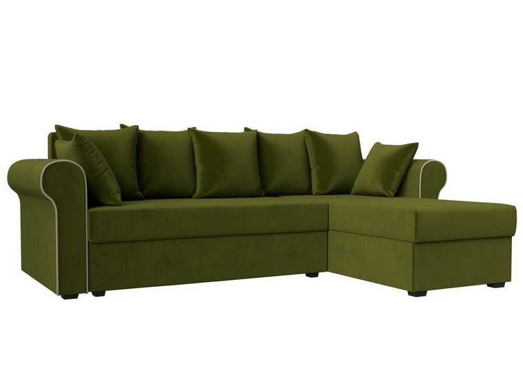 Угловой диван Рейн-кровать зеленого цвета правый угол
