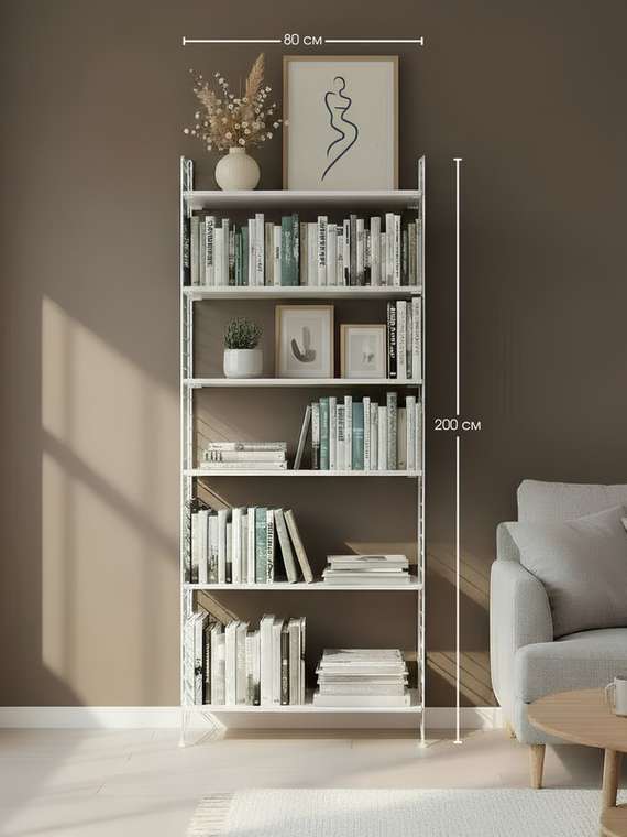 Стеллаж книжный белого цвета