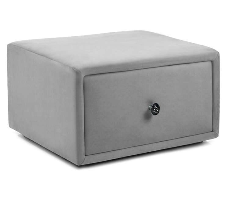 Мягкая прикроватная навесная тумба Mild серого цвета