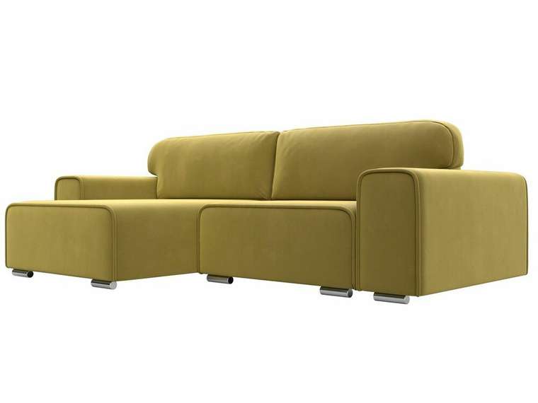 Угловой диван-кровать Лига 029 желтого цвета левый угол