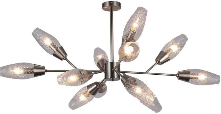 Люстра на штанге Desire 10165/12PL Nickel (стекло, цвет прозрачный)