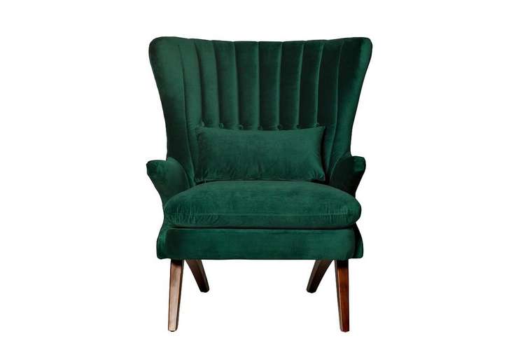 Кресло зеленое велюровое с ушками