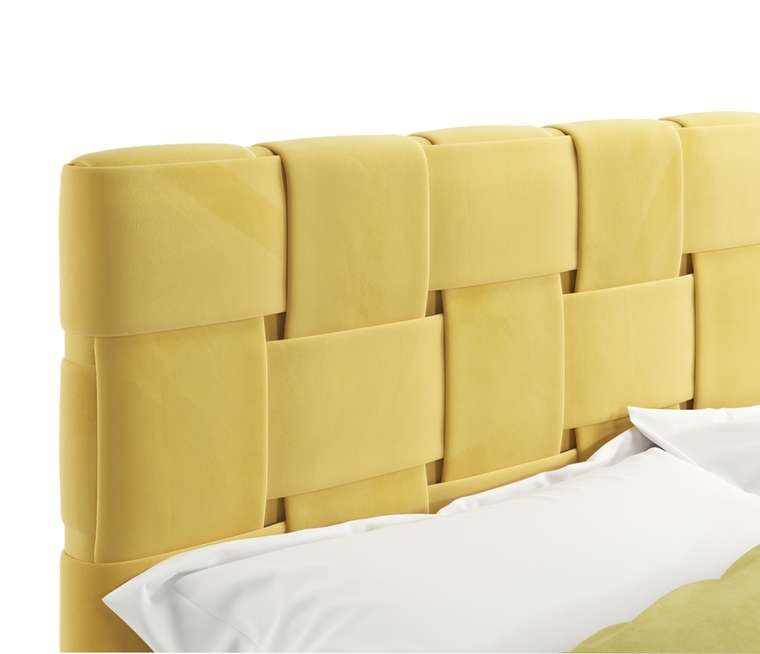 Кровать Tiffany 160х200 с матрасом желтого цвета
