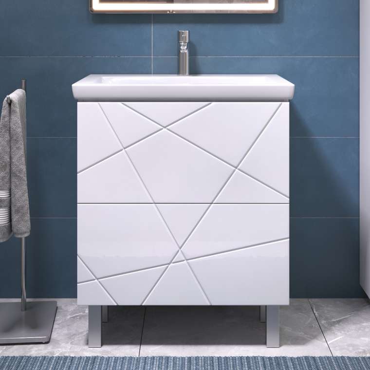 Тумба под раковину Geometry 70 белого цвета