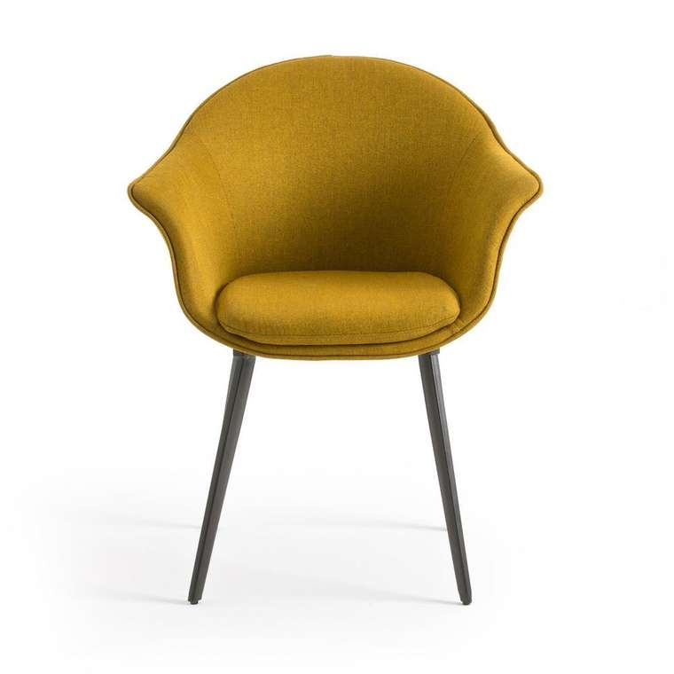 Обеденное винтажное кресло Quilda желтого цвета
