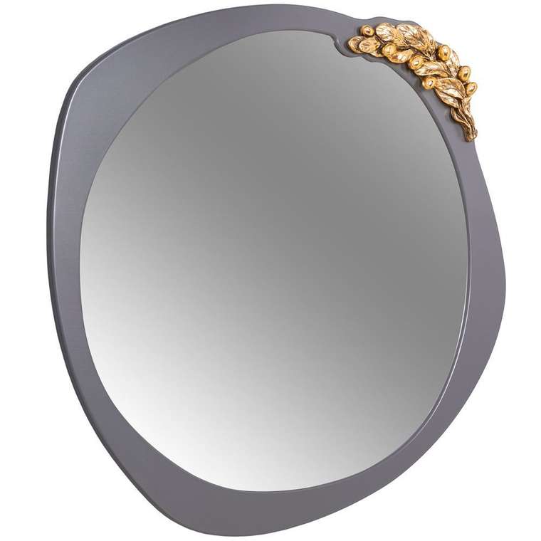 Настенное зеркало Oliva Branch 65х66 серого цвета
