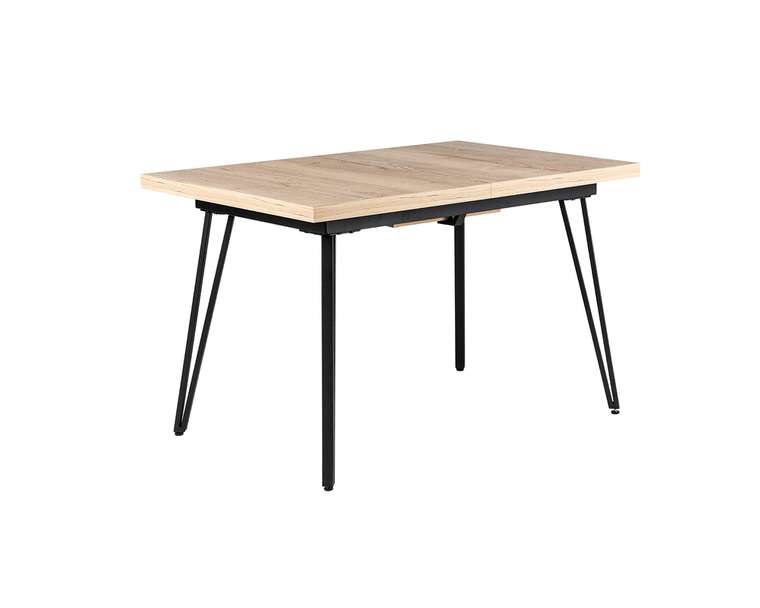 Раздвижной обеденный стол Диего 140 бежево-черного цвета