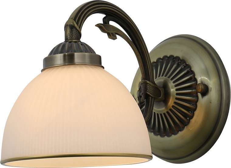 Бра Escada Ballad 2134/1A Bronze 1x40Вт E27, металл/стекло, бронза, белый матовый плафон