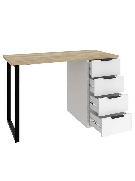 Письменный стол С-400 блэквуд ячменный/белый структурный/меренга