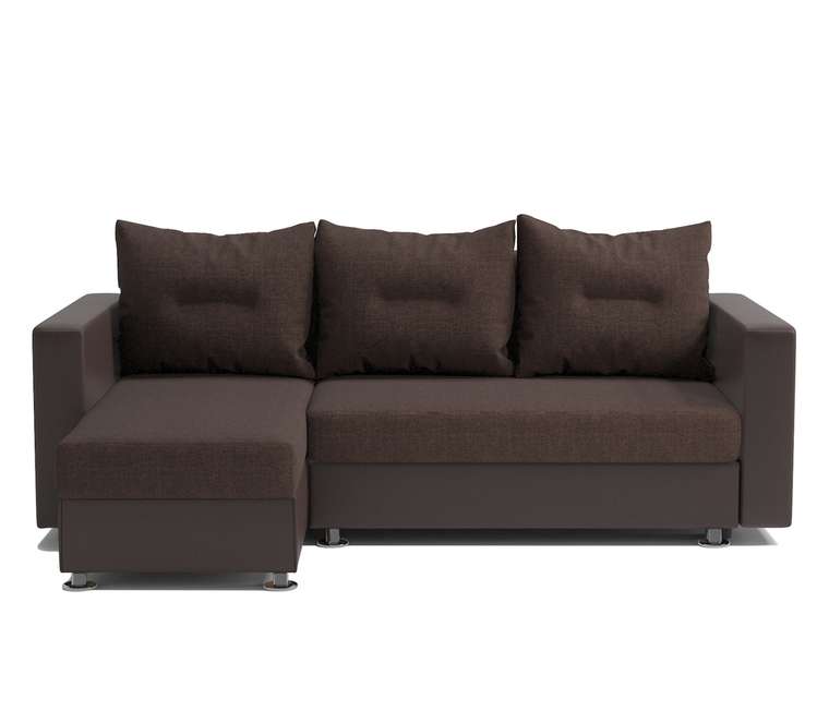 Угловой диван-кровать Ария шоколадного цвета угол левый