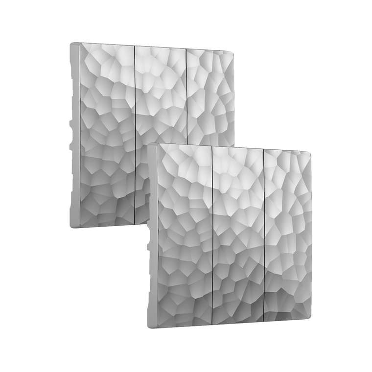 W1239006/ Набор клавиш для выключателя трехклавишного (hammer серебряный) - комплект 2 шт. W1239006 Встраиваемые механизмы Hammer серебряные