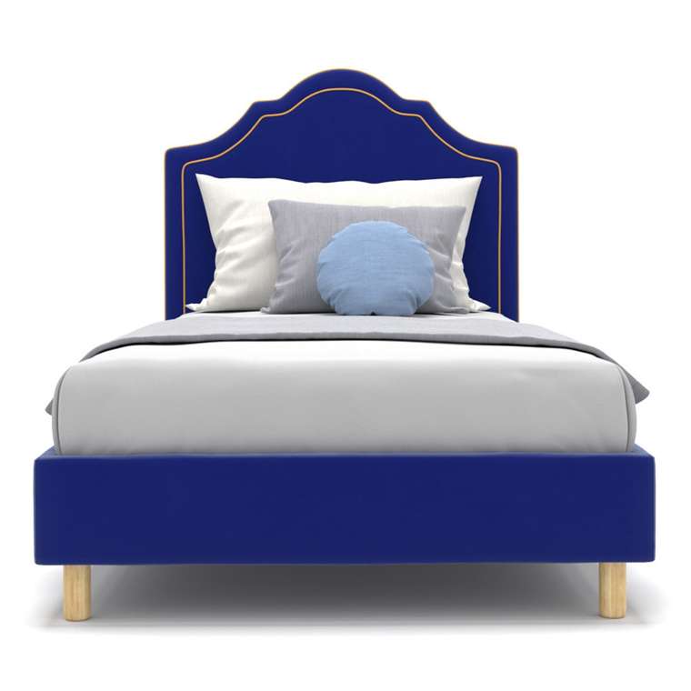 Односпальная кровать Kylie kids на ножках синего цвета 90х200