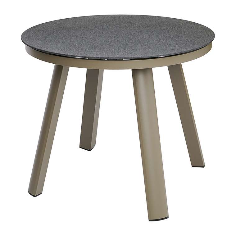 Обеденный стол Leif D90 серо-бежевого цвета