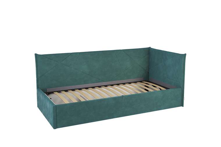 Кровать Квест 90х200 сине-зеленого цвета с подъемным механизмом