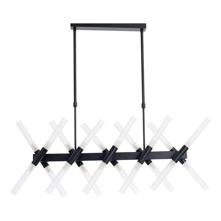 Подвесная люстра Alford LDP 6036-20 BK (стекло, цвет белый)