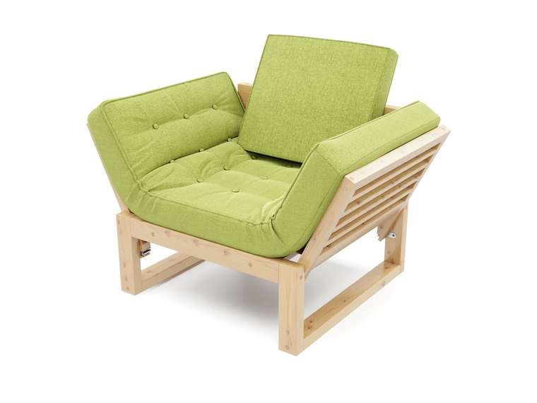 Кресло-трансформер из рогожки Балтик зеленого цвета