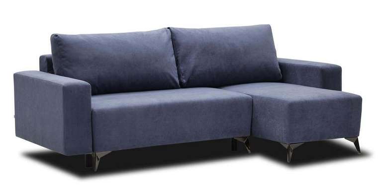 Угловой диван-кровать Эллен темно-синего цвета