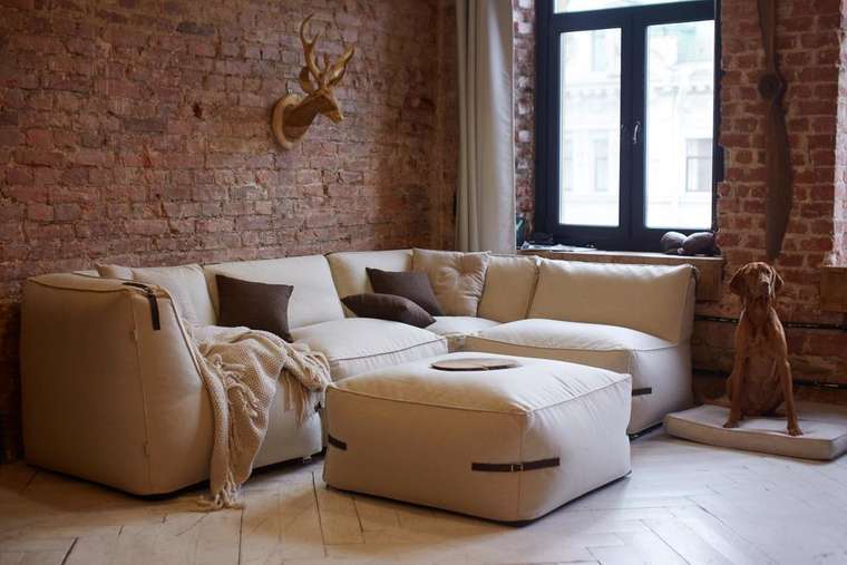 Модульный диван Ivonne Premium c ремешками из кожи