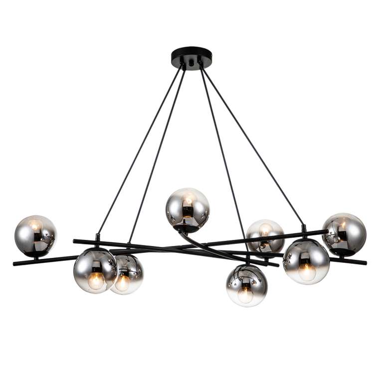 Подвесная люстра Balance 1119/8S Black (стекло, цвет дымчатый)