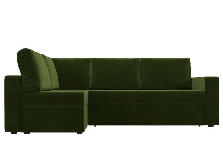 Угловой диван-кровать Оливер зеленого цвета левый угол