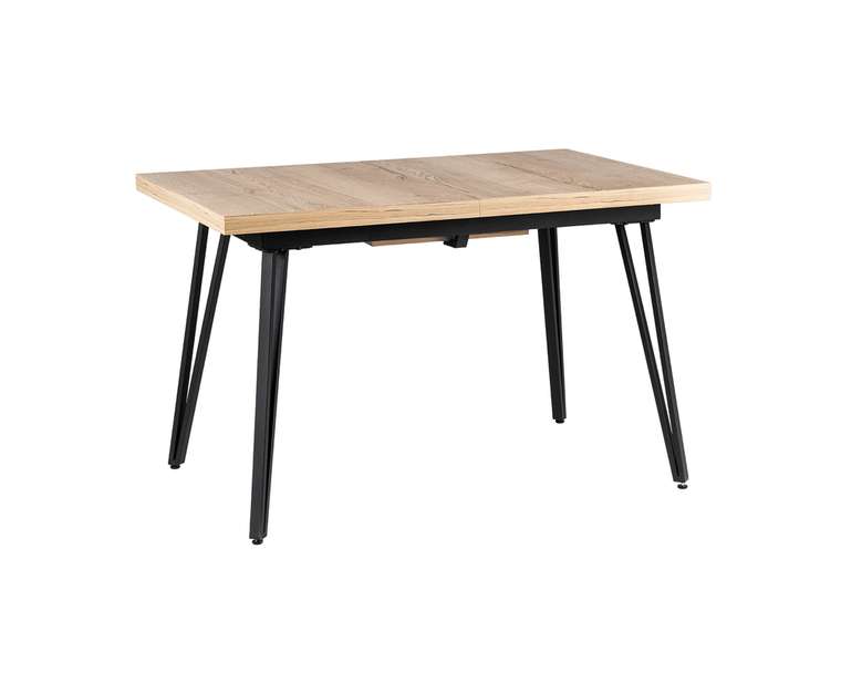 Раздвижной обеденный стол Диего 140 бежево-черного цвета