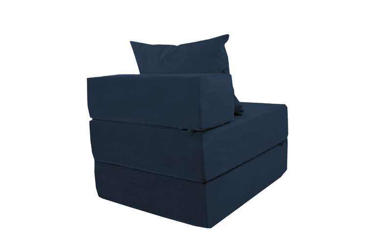 Бескаркасный диван Квадро синего цвета  