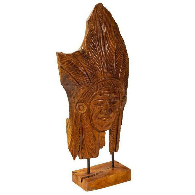 Декоративная фигура Натуральный древесина тика Индиец 13 x 60 x 30 cm