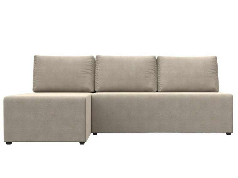 Угловой диван-кровать Поло бежевого цвета левый угол